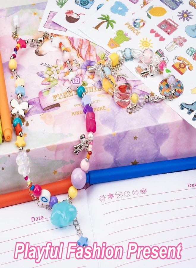 EABUY Diary for Girls with Lock and Keys, Journal School Travel Notebook Gift Set for Writing and Drawing,Multicolored Pen, Stickers, Birthday Gift for Girls (Pink-Butterfly) - Image 4
